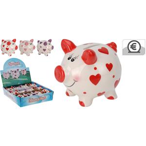 Merkloos Spaarvarken Met Hartjes 3 Ass.