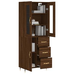 vidaXL Hoge kast 69,5x34x180 cm bewerkt hout bruin eikenkleur