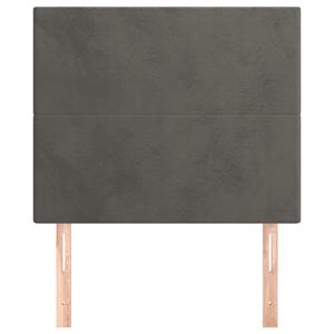 VidaXL Hoofdborden 2 st 80x5x78/88 cm fluweel donkergrijs