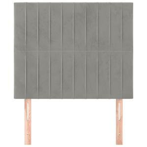 VidaXL Hoofdborden 2 st 80x5x78/88 cm fluweel lichtgrijs