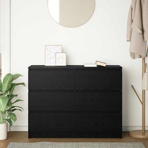vidaXL Dressoir 100x35x76 cm spaanplaat zwart eikenkleurig