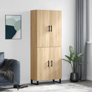 vidaXL Hoge kast 69,5x34x180 cm bewerkt hout sonoma eikenkleurig