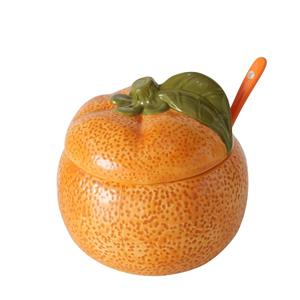 Boltze Home Jampotje Sinaasappel Met Lepel Dia13x12cm 480ml Van Dolomite