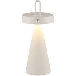 Draadloze Oplaadbare LED Tafellamp - Binnen & Buiten - Dimbaar - ø12.8 x 29 cm - Warmwit licht - 3000mAh - Grijs
