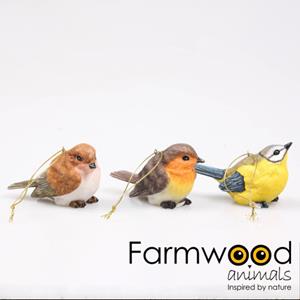 Farmwood Vogel Met Hanger 8x3,5x5cm