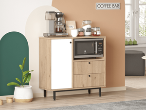 Mobistoxx Commode REWONA 1 deur 2 lades eik/wit