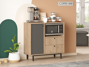 Mobistoxx Commode REWONA 1 deur 2 lades eik/antraciet