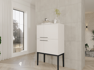 Mobistoxx Commode LUCIENNE 4 deuren kasjmier/zwart