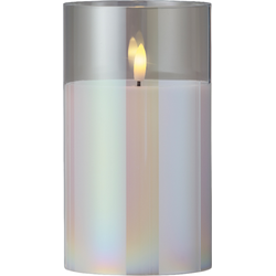 Lumineo LED kaars d10h17.5 cm iris/warm wit - 