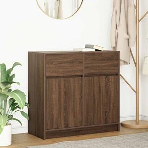 vidaXL Dressoir met lade 80x34x76 cm spaanplaat bruin eikenkleurig
