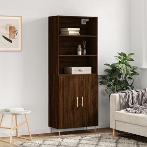 vidaXL Hoge kast 69,5x34x180 cm bewerkt hout bruin eikenkleur