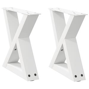 vidaXL Salontafelpoten 2 st 40x(30-31,3) cm staal wit