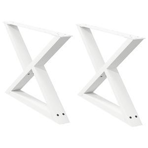 vidaXL Salontafelpoten 2 st 70x(42-43,3) cm staal wit