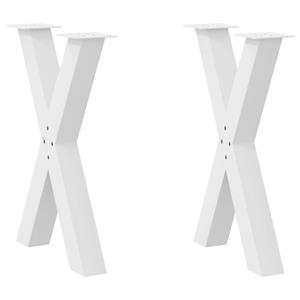 vidaXL Eettafelpoten 2 st X-vormig 50x(72-73) cm staal wit