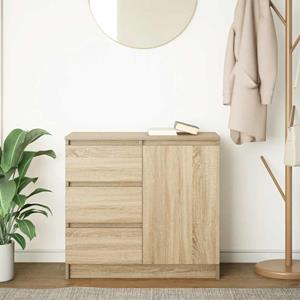 vidaXL Dressoir met lade 71x35x65 cm spaanplaat sonoma eikenkleurig