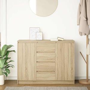 vidaXL Dressoir met lades 100,5x35x76cm spaanplaat sonoma eikenkleurig