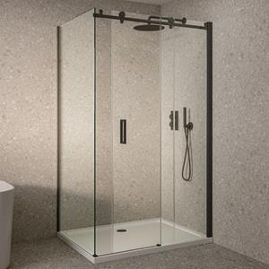 Saniclear Supreme douchecabine 90x90cm anti-kalk zwart mat