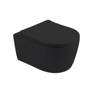 SaniGoods Willow hangend toilet met softclose sluiting zwart mat