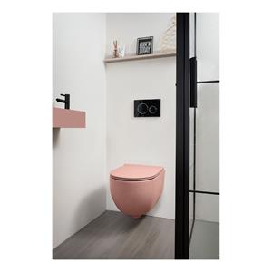 Xenz Gio randloos toilet 47cm met vortexspoeling en zitting roze mat