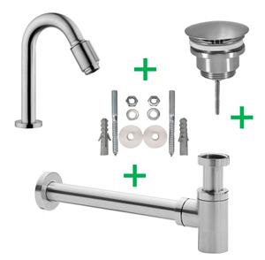 Mueller Round fonteinkraanset RVS