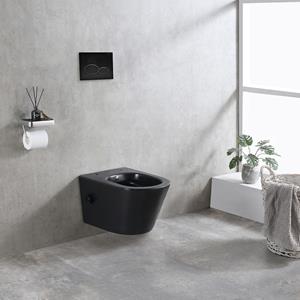 Wiesbaden Wandcloset  Vesta Rimless Met Bidetkraan Koud Water Mat Zwart
