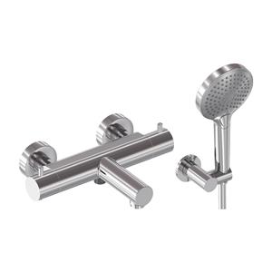 MAY Badthermostaat Combiset  Incl. Verstelbare Wandsteun, Doucheslang 125 cm & 3-Standen Handdouche Chroom