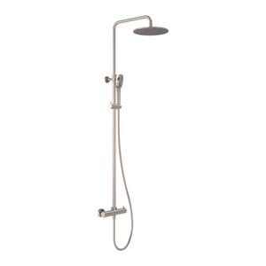 MAY Regendoucheset  Opbouw met Thermostaat, Incl. 3-Standen Handdouche & Hoofddouche 25 cm Geborsteld Nickel PVD