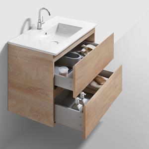 Clou Badmeubelset Met Spiegel  InBe 80 CM Grieks Eiken