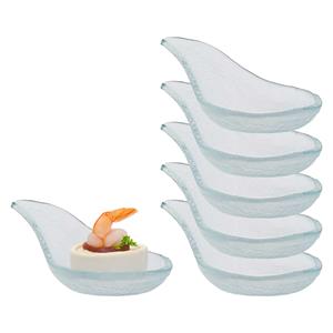 Cosy & Trendy Amuse/aperitief lepel set - hapjes/tapas - 6x stuks - glas - transparant -