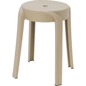 H&S Collection Bijzet krukje/zit krukje Astora - kunststof - beige - D34 x H45 cm - stoelen -
