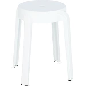 H&S Collection Bijzet krukje/zit krukje Astora - kunststof - wit - D34 x H45 cm - stoelen -