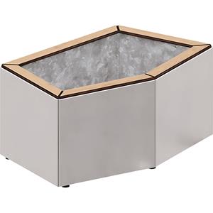 PROCITY Plantenbak KAIRO, h x b x d = 472 x 1067 x 667 mm, zijdegrijs RAL 7044