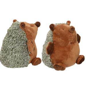 Merkloos Set van 2x stuks bruin/grijze egel deurstoppers 20 cm -