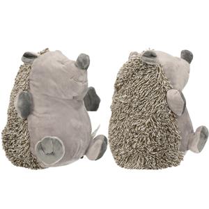 Merkloos Set van 2x stuks grijze egel deurstoppers 20 cm -