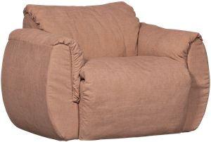 Baggy draaifauteuil geweven chenille oudroze