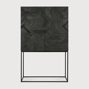 Ethnicraft Opbergkast Graphic Gevernist Teakhout, 160 x 100cm - Zwart