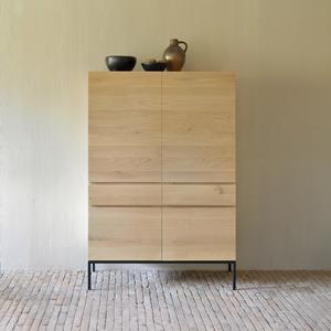 Ethnicraft Opbergkast Ligna Geolied Eikenhout, 162 x 110cm - Zwart