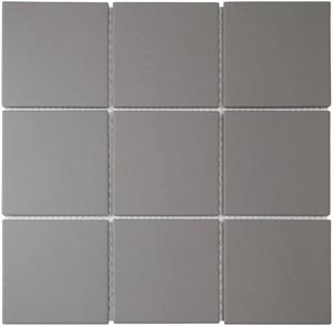 The Mosaic Factory Tegelsample:  London vierkante mozaïek tegels 95x95 donkergrijs