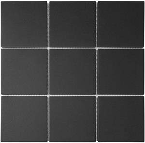 The Mosaic Factory Tegelsample:  London vierkante mozaïek tegels 95x95 zwart mat
