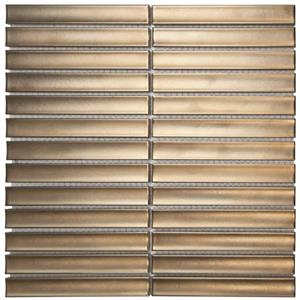 The Mosaic Factory Tegelsample:  Sevilla smalle vinger 2cm mozaïek tegels 30x30 bronze metallic