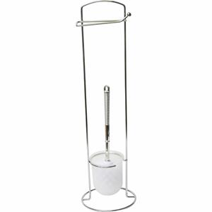Tendance Toiletborstel met toiletrolhouder - wit/zilver - metaal -