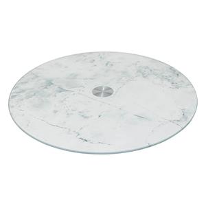 Secret de Gourmet Hapjes serveer draaiplateau - Marmer look glas - D32 cm -