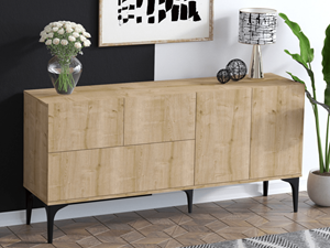 Mobistoxx Dressoir THERESA 5 deuren eik/zwart