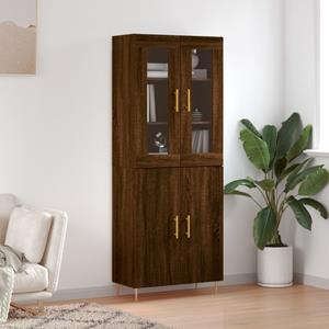 vidaXL Hoge kast 69,5x34x180 cm bewerkt hout bruin eikenkleur