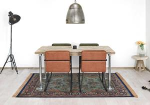 Loods XL Steigerhouten tafel Enid met steigerbuizen onderstel