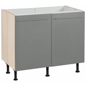 OPTIFIT Gootsteenkast Bern 100 cm breed, met 2 deuren, in hoogte verstelbare poten, met metalen handgrepen
