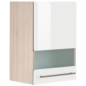 OPTIFIT Hangend kastje met glasdeur Bern Breedte 50 cm, front met melkglas-inzet, met metalen greep
