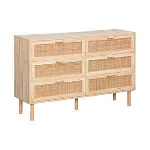 Sweeek  Ladekast met 6 lades, rotan en houteffect