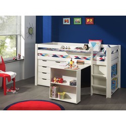 Lucevi  Pino Ladekast 4 Laden - Hout - Wit - 85.5x43.3 x71.8 cm