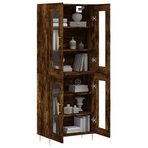 vidaXL Hoge kast 69,5x34x180 cm bewerkt hout gerookt eikenkleurig